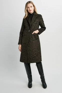 Tahari Raven Wool Coat