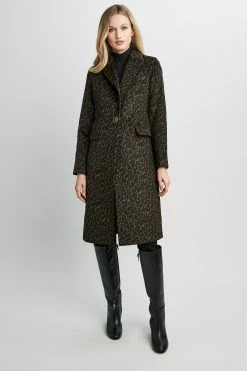 Tahari Raven Wool Coat -Elie Tahari Sales 2023 6023951 LEOPARD 1HERO 0091