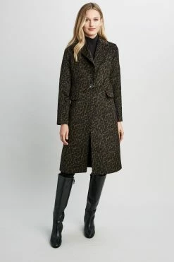 Tahari Raven Wool Coat -Elie Tahari Sales 2023 6023951 LEOPARD 1HERO 025