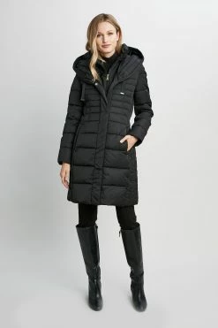 Tahari Long Double Layer Puffer Coat
