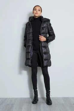 Tahari Hooded Puffer Coat -Elie Tahari Sales 2023 6421979 BLACK MARACOAT 1HERO 946