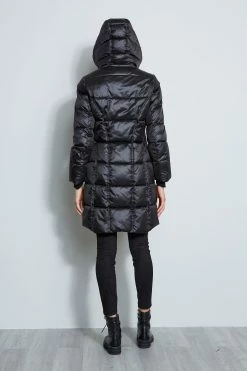 Tahari Hooded Puffer Coat -Elie Tahari Sales 2023 6421979 BLACK MARACOAT 3BACK 967