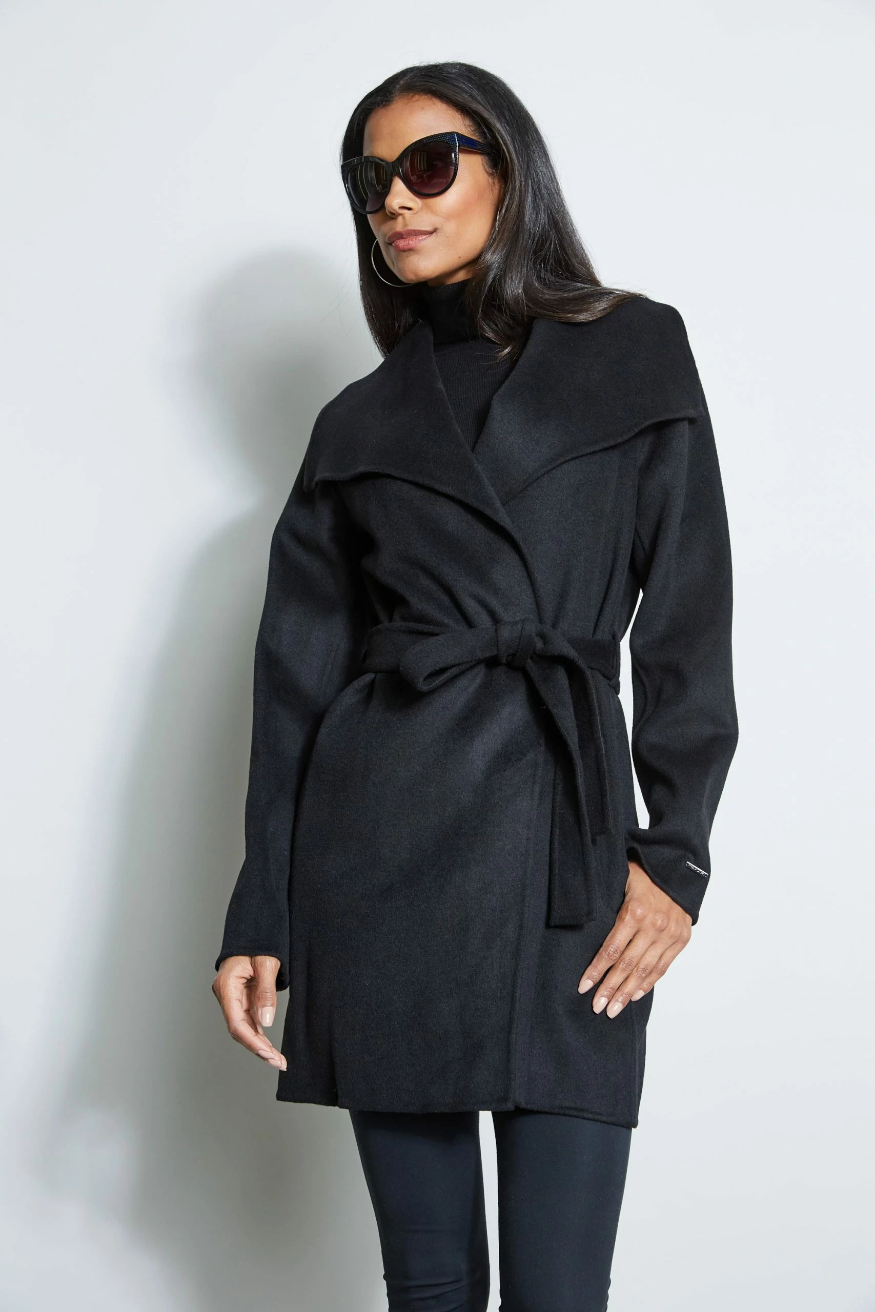 Tahari Double Face Wool Lightweight Wrap Coat 5 Tahari Double Face Wool Lightweight Wrap Coat - Image 3