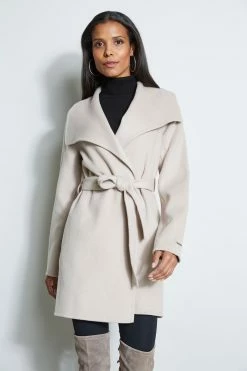 Tahari Ella Double Face Wool Coat -Elie Tahari Sales 2023 6620635 ELLA SOFTALMOND 2front 1641