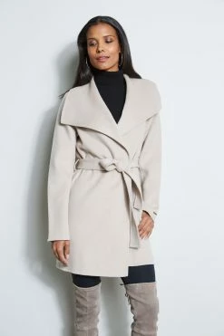 Tahari Ella Double Face Wool Coat -Elie Tahari Sales 2023 6620635 ELLA SOFTALMOND 2front 1645