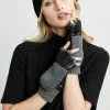 Elie Tahari Leather Popover Glove -Elie Tahari Sales 2023 AR1X4301 BLACKHEATHERGREY 1HERO
