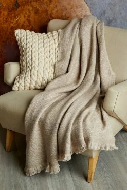 Elie Tahari Alpaca Knit Throw