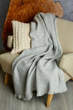 Elie Tahari Alpaca Knit Throw