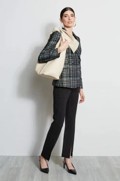 Elie Tahari Large Knot Leather Handbag -Elie Tahari Sales 2023 BLUE HANDBAG 3BACK 1787