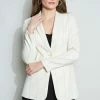 Elie Tahari Etch Stripe Blazer -Elie Tahari Sales 2023 C505P100 LIGHT SAND BLACK 2FRONT 034