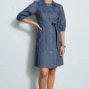Elie Tahari Stretch Denim Dress -Elie Tahari Sales 2023 C508R600 STRETCHDENIMDRESS INDIGO 1HERO 1714