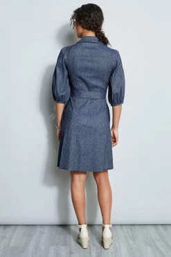 Elie Tahari Stretch Denim Dress -Elie Tahari Sales 2023 C508R600 STRETCHDENIMDRESS INDIGO 3BACKL 1736