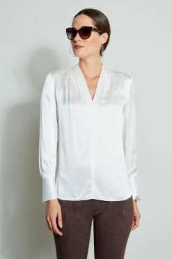 Elie Tahari Contour Silk Satin Shirt