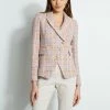 Elie Tahari Tweed 3 Button Blazer -Elie Tahari Sales 2023 CR405K200 PUTTYMELANGE E403F103 MULTI E207G503 BUFF 2front 032