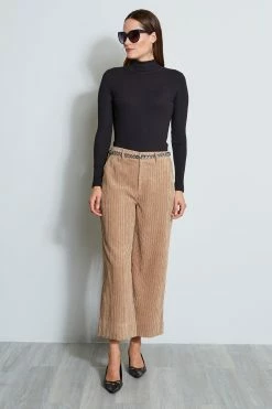 Elie Tahari Cropped Corduroy Pant -Elie Tahari Sales 2023 CROPPEDCORDPANT E801H202 HAZELNUT 1HERO 1836