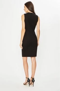 Elie Tahari Roanna Dress -Elie Tahari Sales 2023 CU82W60U ROANNADRESS BLACK 3BACK 044