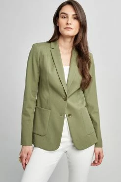 Elie Tahari Winny Jacket -Elie Tahari Sales 2023 CU8M010U WINNY JACKET TUSCANOLIVE 2FRONT 0016