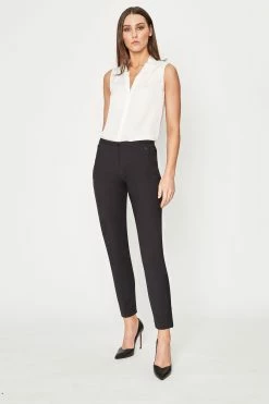 Elie Tahari Jillian Straight Leg Pant -Elie Tahari Sales 2023 CU8P820U JILLIANSLIM BLACK 1HERO 010