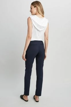 Elie Tahari Jillian Straight Leg Pant -Elie Tahari Sales 2023 CU8P820U NAVYYARD 3BACK 019