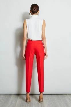 Elie Tahari Slim Pant -Elie Tahari Sales 2023 E1011202 CalypsoRed E1011102 CalypsoRed ER0X5512 Wax BACK 219