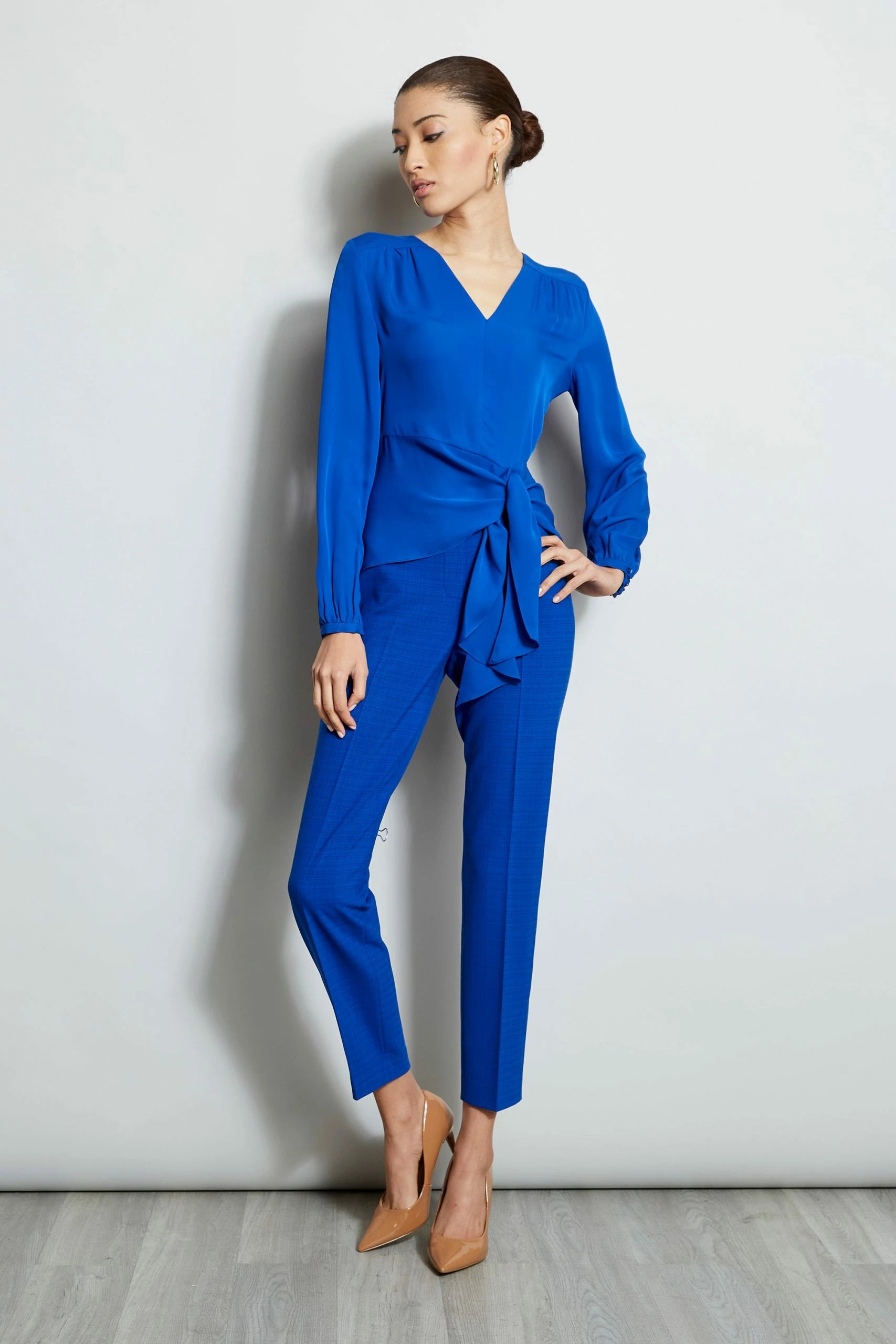 Elie Tahari Silk Side Tie Shirt 4 Elie Tahari Silk Side Tie Shirt - Image 2