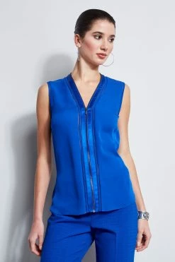Elie Tahari Silk Zip Shirt