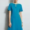 Elie Tahari Zip Crepe Dress -Elie Tahari Sales 2023 E101K612 HavanaBlue 2front 1051