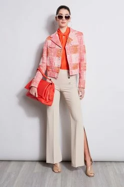 Elie Tahari Cropped Plaid Jacket 12 Elie Tahari Cropped Plaid Jacket -Elie Tahari Sales 2023 E1087202 IslandSand E202R103 Multi E25X3502 Peony 4STYLING 382