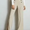 Elie Tahari Slit Button Pant -Elie Tahari Sales 2023 E1087202 IslandSand ETR22170 SkyWhite 1HERO 587 3