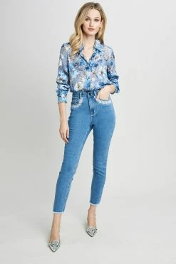 Elie Tahari Embroidered Jean