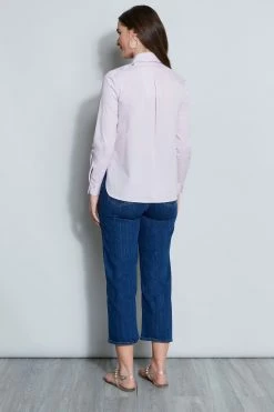 Elie Tahari Embroidered Shoulder Shirt -Elie Tahari Sales 2023 E2017532 PINK SHELL 3BACK 055