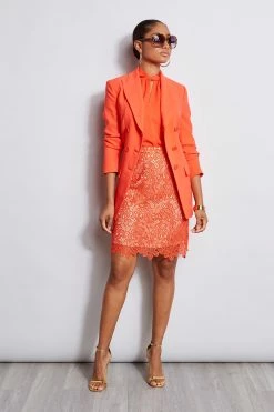 Elie Tahari Lace Skirt -Elie Tahari Sales 2023 E201D303 Tomato E2087103 Tomato E201D503 Tomato 1hero 1715