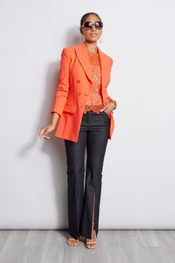 Elie Tahari Lace Shell -Elie Tahari Sales 2023 E201D303 Tomato E2087103 Tomato E201D503 Tomato 4styling 1575