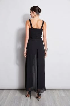 Elie Tahari Overlay Pant -Elie Tahari Sales 2023 E2087203 Black E2087503 Black 3BACK 833