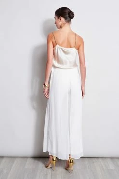 Elie Tahari Silk Satin Chain Cami -Elie Tahari Sales 2023 E2087203 Foam E207G503 Buff 3BACK 1243