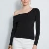 Off Shoulder Sweater -Elie Tahari Sales 2023 E2087223 FOAM ETR31237 BLACK 2FRONT 1636