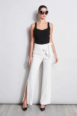 Elie Tahari Side Slit Sash Pant 10 Elie Tahari Side Slit Sash Pant -Elie Tahari Sales 2023 E2087223 Foam ER087102 Black E2087503 Black 1HERO 909