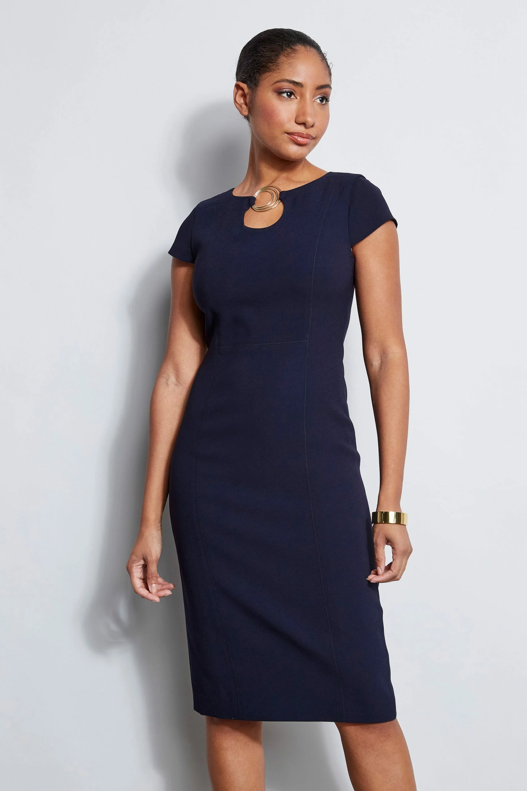 Elie Tahari Short Sleeve Keyhole Ring Dress 4 Elie Tahari Short Sleeve Keyhole Ring Dress - Image 2
