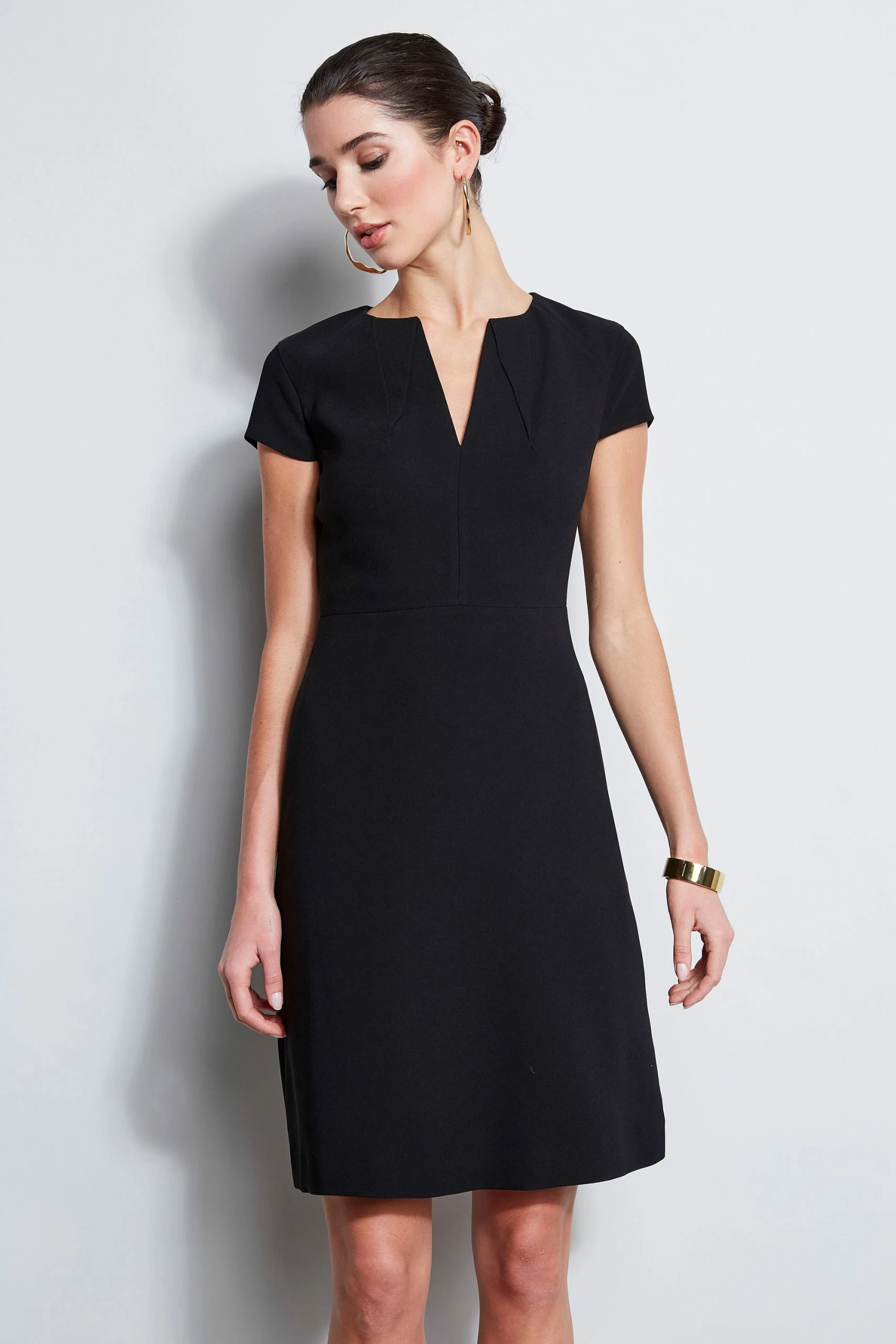 Elie Tahari Short Sleeve Dart Fit & Flare Dress 4 Elie Tahari Short Sleeve Dart Fit & Flare Dress - Image 2