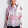 Elie Tahari Silk Provence Paisley Shirt -Elie Tahari Sales 2023 E20M020U Black E201T503 Multi 2FRONT 1462
