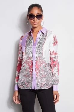 Elie Tahari Silk Provence Paisley Shirt