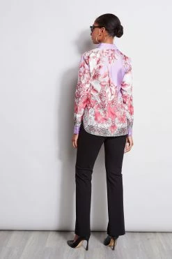 Elie Tahari Silk Provence Paisley Shirt -Elie Tahari Sales 2023 E20M020U Black E201T503 Multi 2FRONT 1466