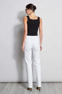 Elie Tahari Straight Leg Stretch Pant 7 Elie Tahari Straight Leg Stretch Pant -Elie Tahari Sales 2023 E20M020U White E15XA502 Black 3back 2928