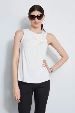 Sleeveless Asymmetric Twist Knit
