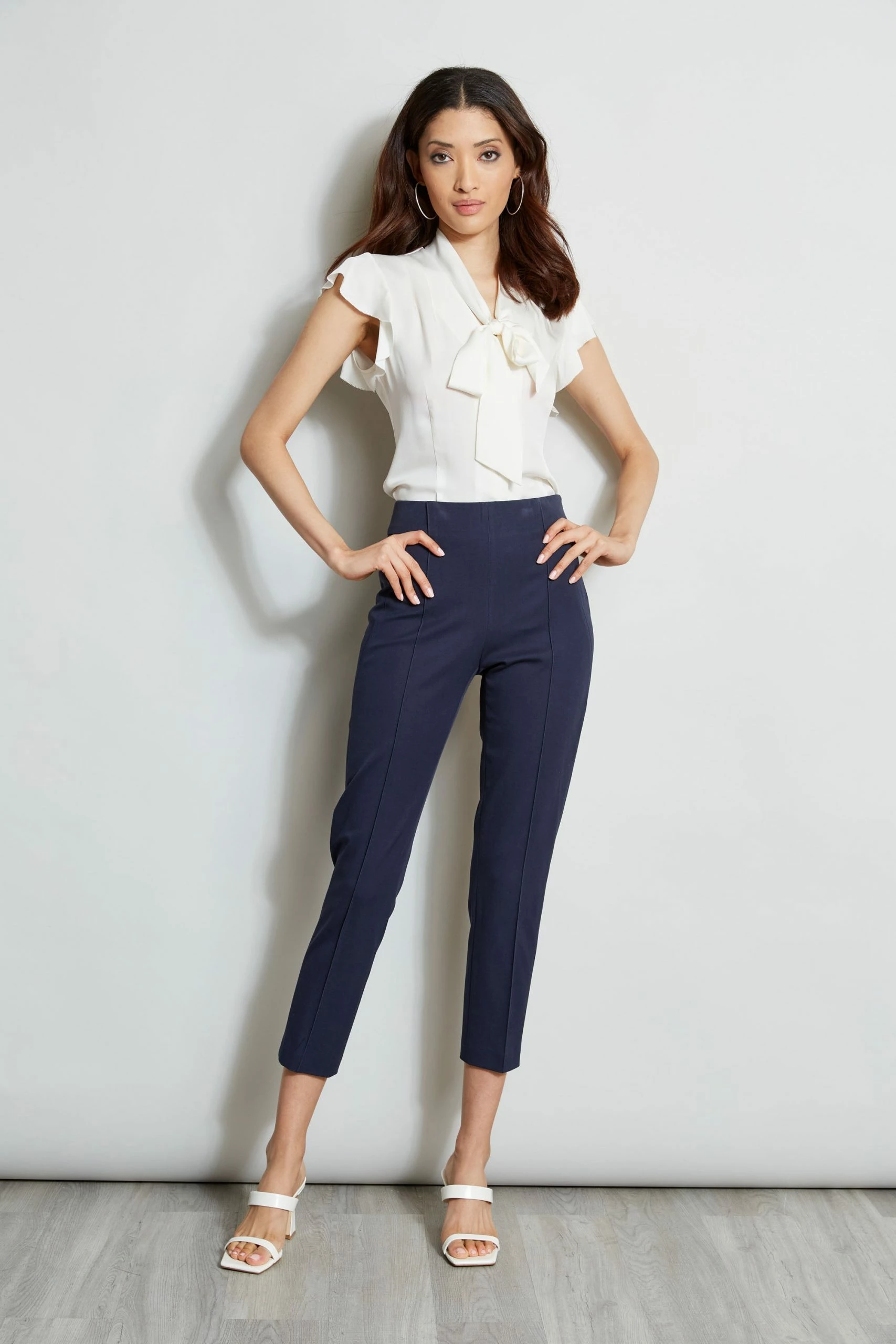 Elie Tahari Flutter Sleeve Tie Shirt 7 Elie Tahari Flutter Sleeve Tie Shirt - Image 5