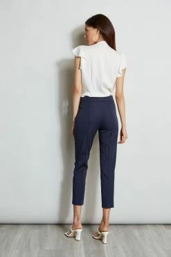 Elie Tahari Flutter Sleeve Tie Shirt 13 Elie Tahari Flutter Sleeve Tie Shirt -Elie Tahari Sales 2023 E20M021U NAVY E410N503 FRESHPEARL 3BACK 1418