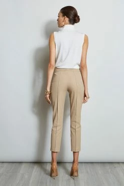 Elie Tahari Pintuck Cropped Stretch Twill Pant 7 Elie Tahari Pintuck Cropped Stretch Twill Pant -Elie Tahari Sales 2023 E20M021U RATTAN 3BACK 759