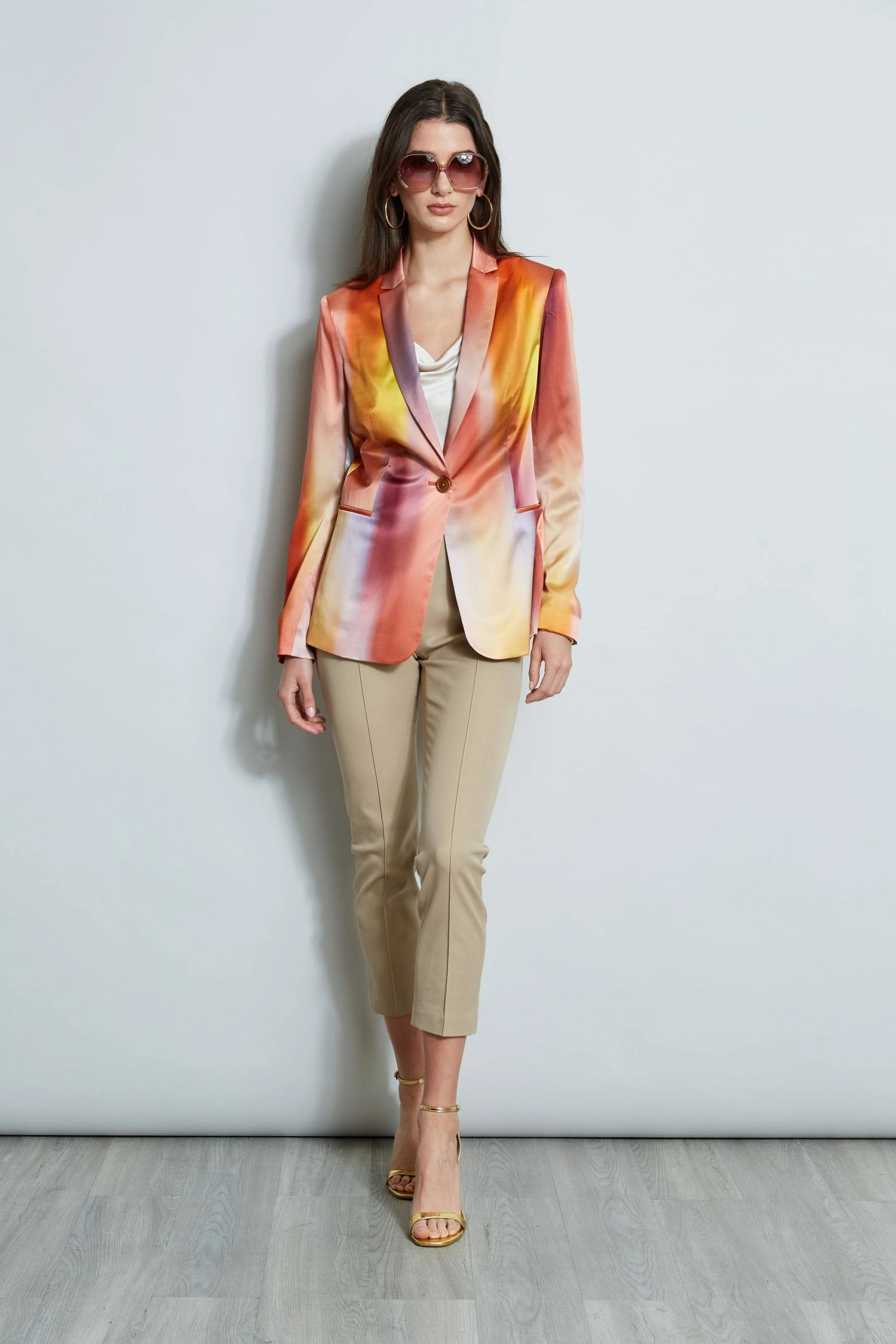 Elie Tahari Ombre Silk Satin Blazer 4 Elie Tahari Ombre Silk Satin Blazer - Image 2