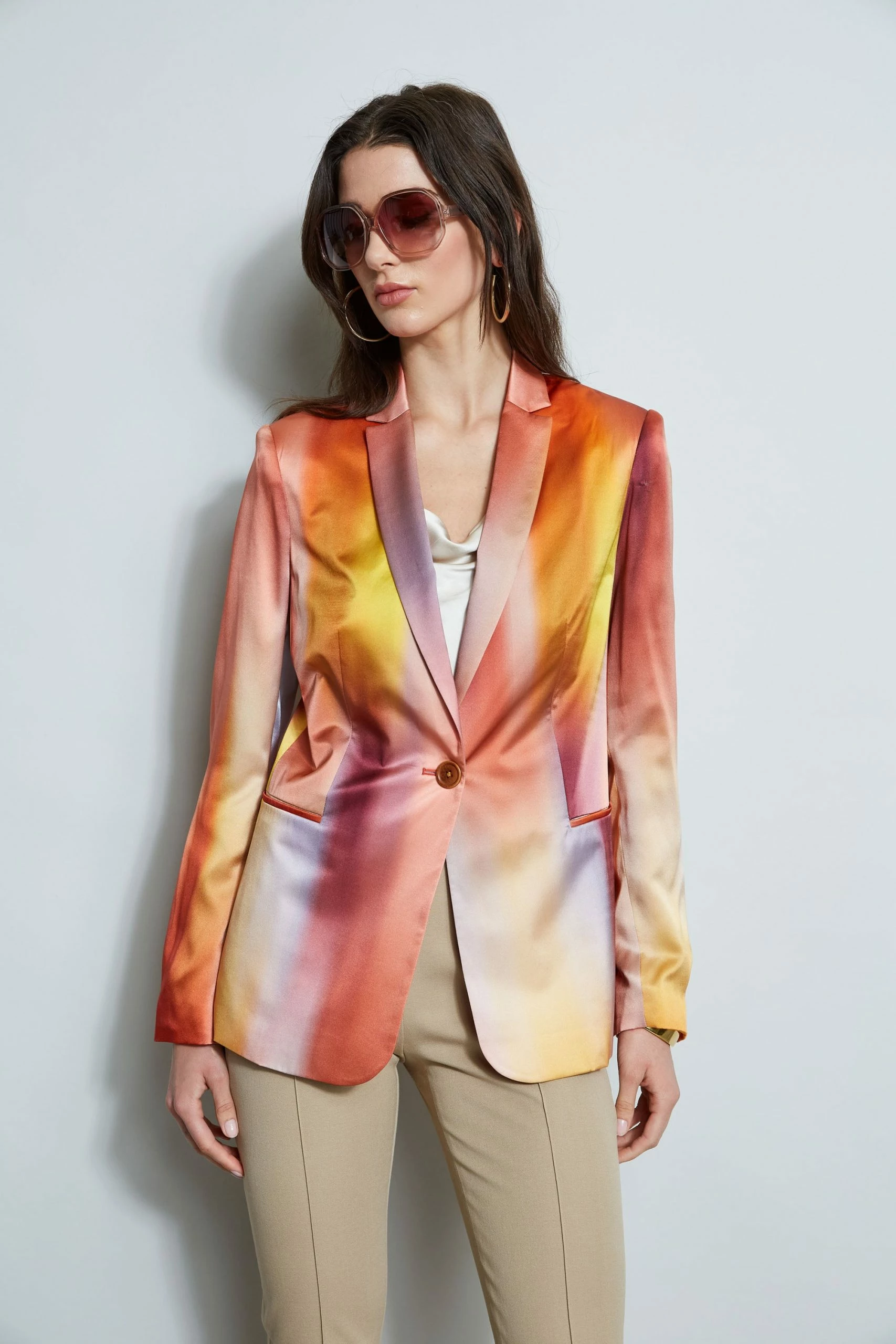 Elie Tahari Ombre Silk Satin Blazer 5 Elie Tahari Ombre Silk Satin Blazer - Image 3