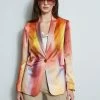 Elie Tahari Ombre Silk Satin Blazer